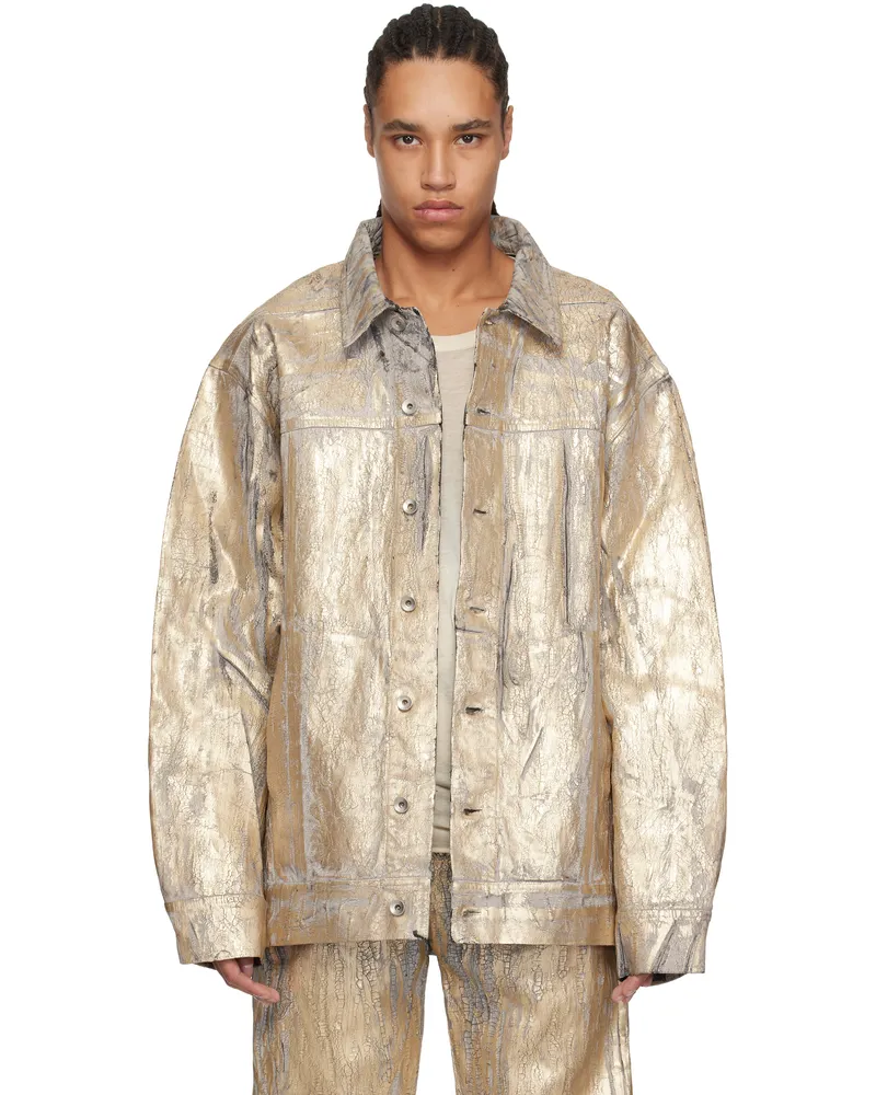 DRKSHDW by Rick Owens Gold Hollywood Jumbo Worker Denim Jacket 02