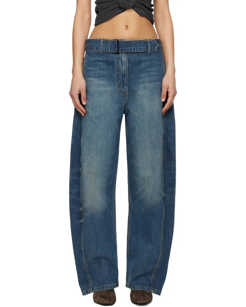 Magda Butrym Blue Belted Loose Leg Jeans Blue