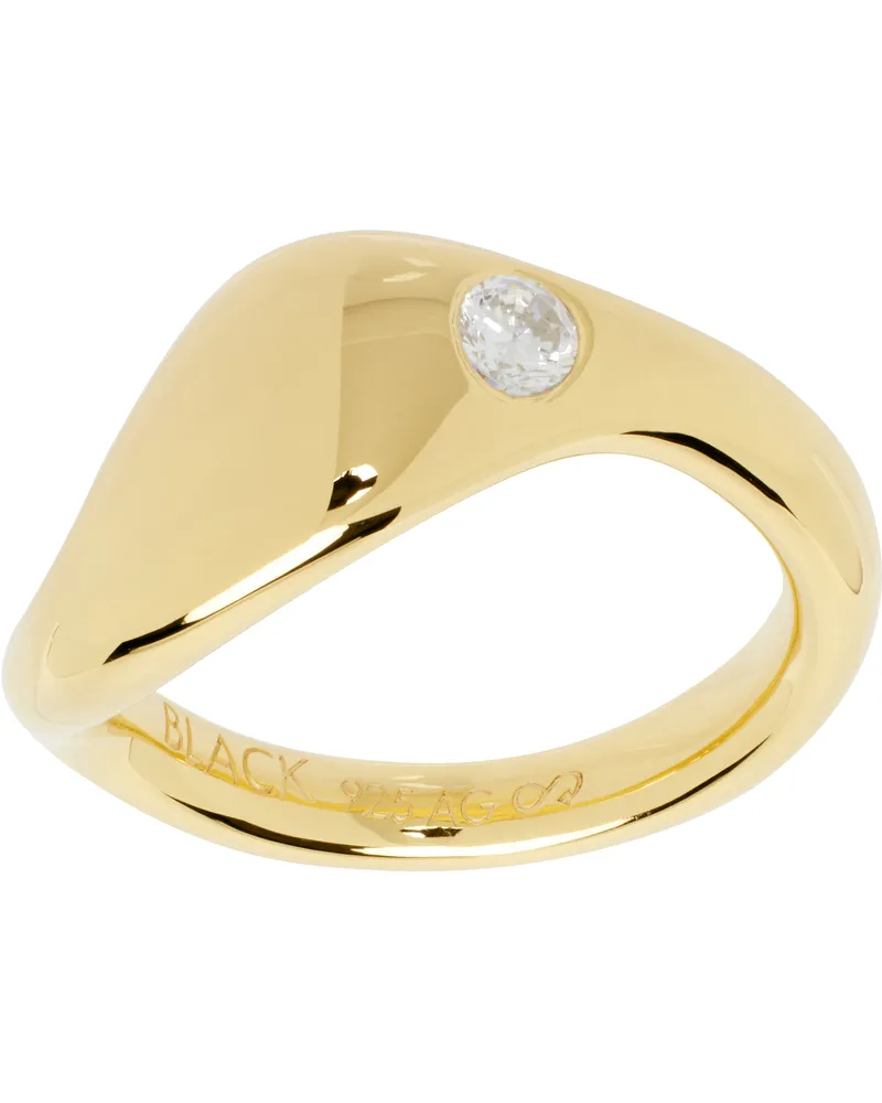 Maria Black Gold Dolphin Ring Goldplated