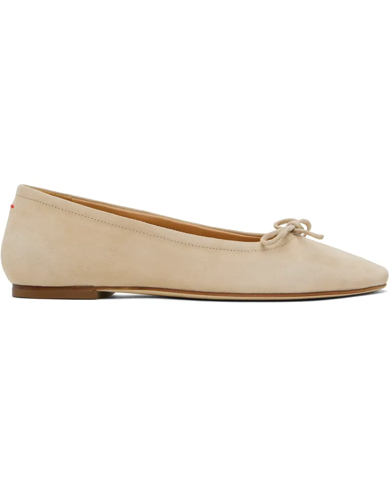 aeyde Beige Delfina Suede Ballerina Flats Latte