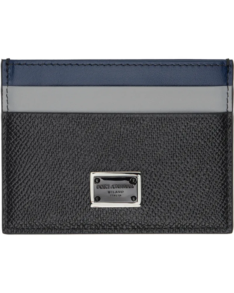 Dolce & Gabbana Black & Blue Dauphine Card Holder 8f701