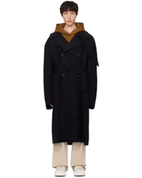 RECTO Navy Kuse Oversized Coat Dark