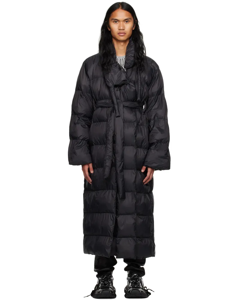 OTTOLINGER Black Laced Puffer Coat Black