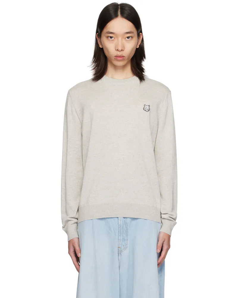 Kitsuné Gray Bold Fox Head Sweater H120