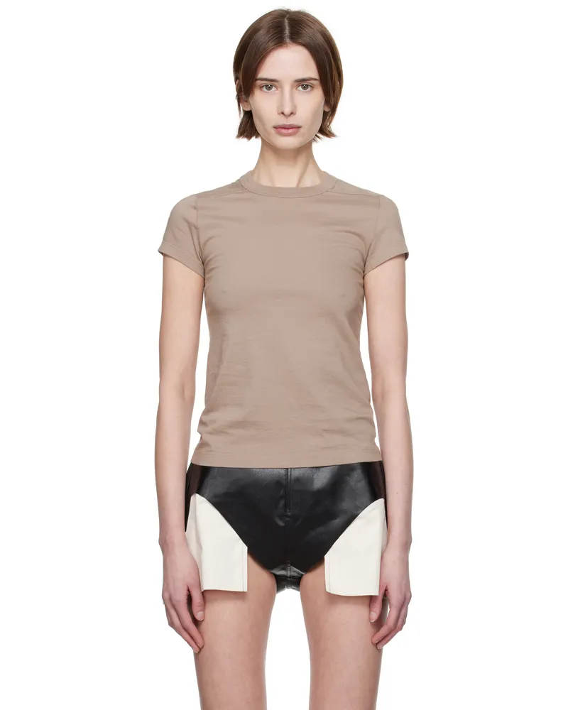 Rick Owens Taupe Hollywood Cropped Level T-shirt 64