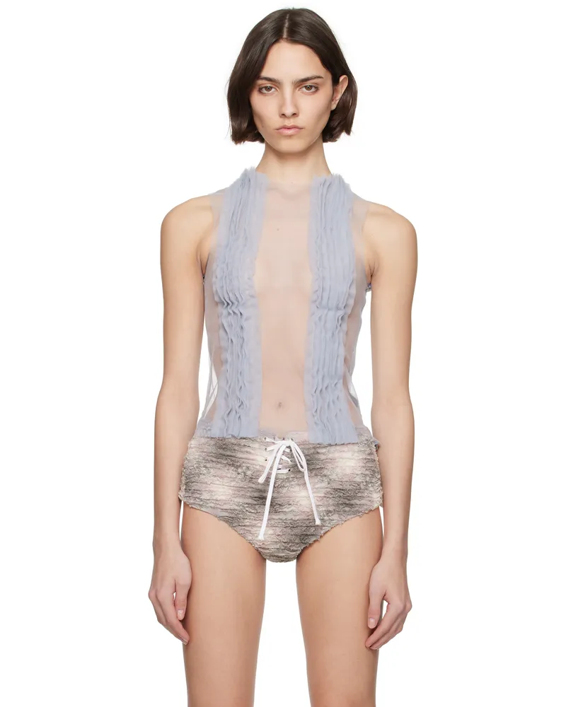 Collina Strada Blue Dandelion Tank Top Storm