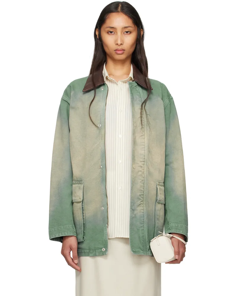 AURALEE Green Organic Cotton Duck Jacket Ash