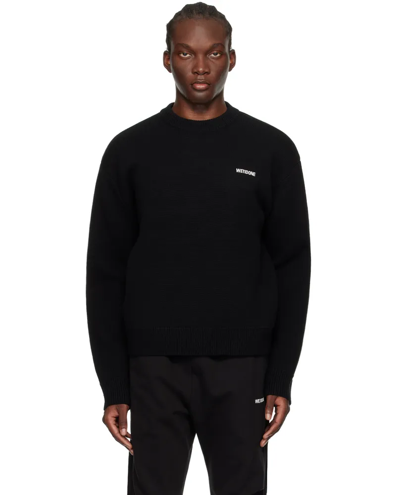 WE 11 DONE Black Embroidered Sweater Black