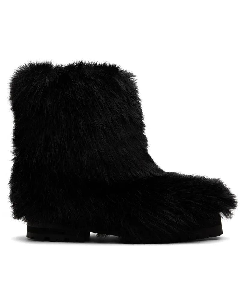 Ernest W. Baker Black Faux-Fur Boots Black