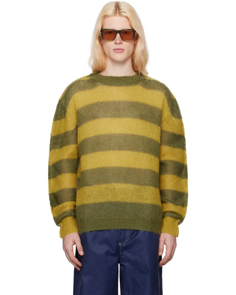 Marni Khaki & Blue Mix Sweater Mxv36