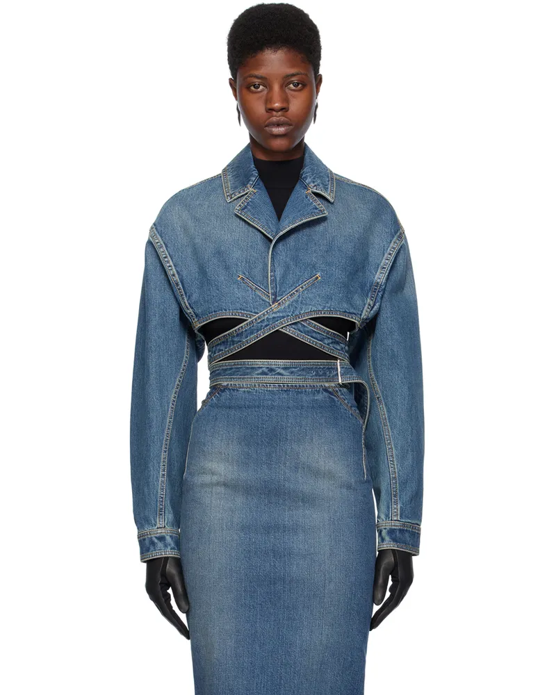 Alaïa Blue Cross-Over Denim Jacket 525