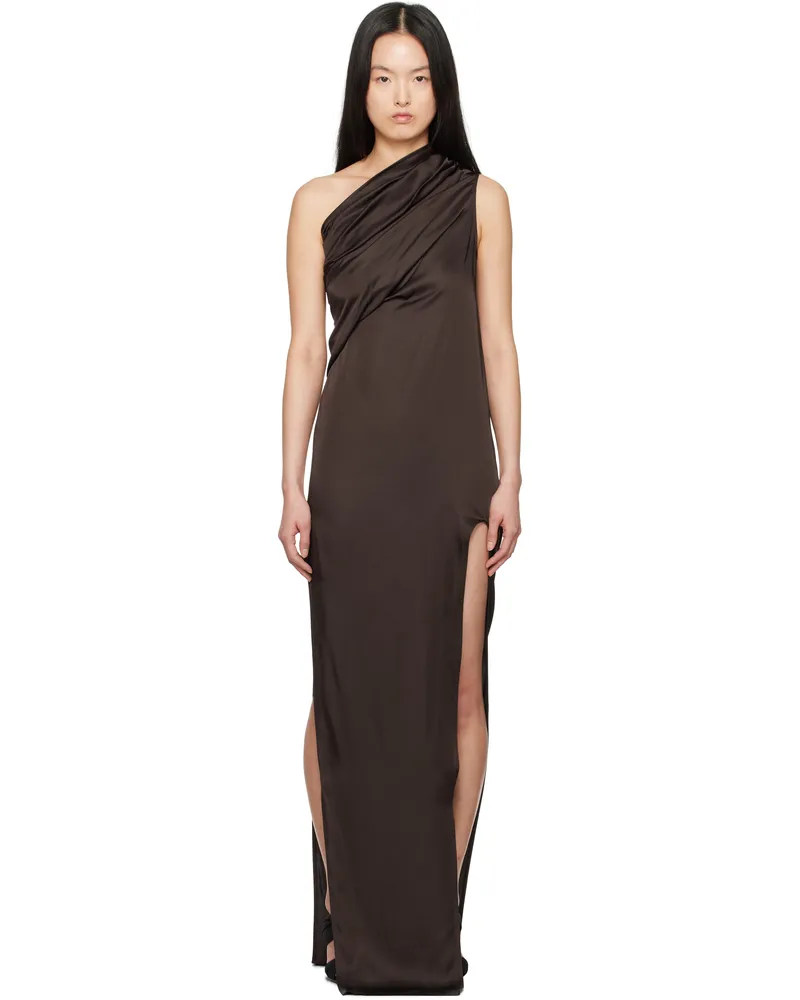 Rick Owens Brown Hollywood Athena Arrowhead Maxi Dress 14