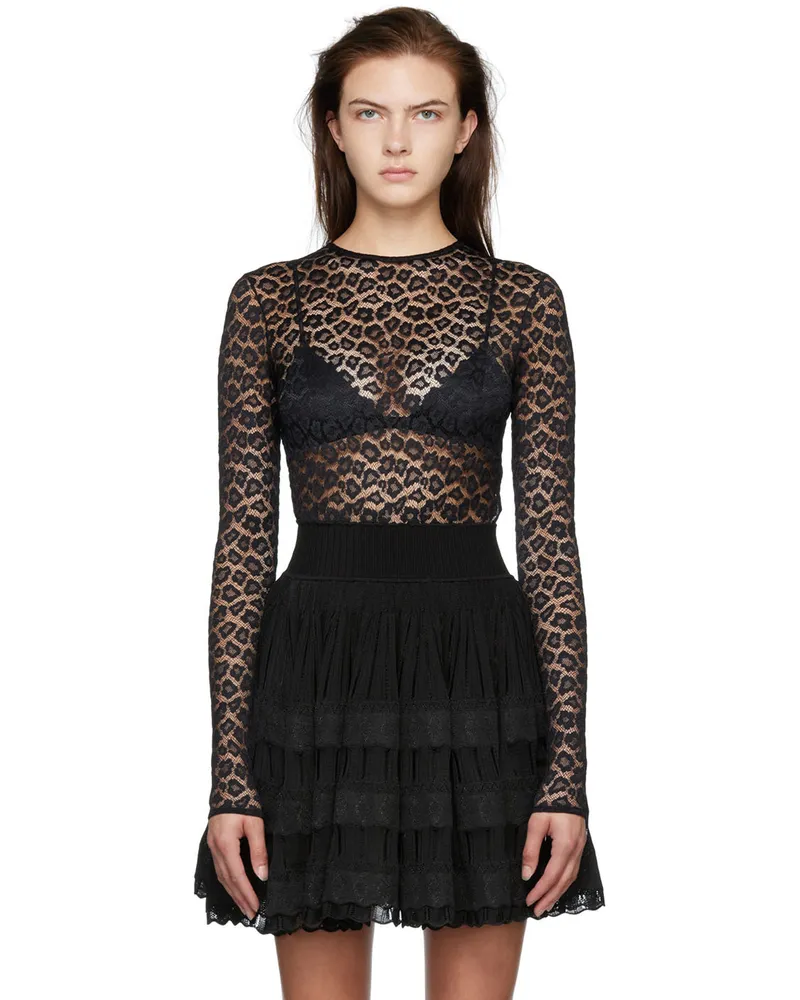 Alaïa Black Leopard Bodysuit 995