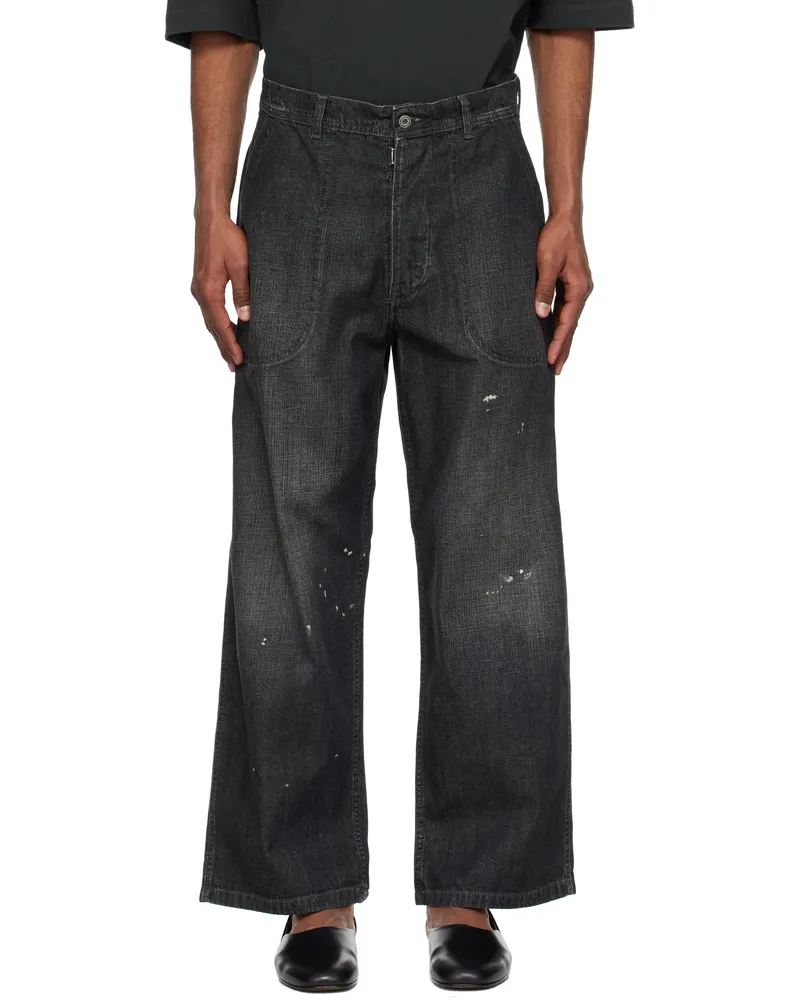 Maison Margiela Black Distressed Jeans 961