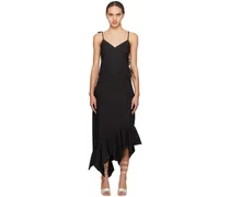 Black Self-Tie Midi Dress