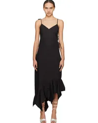 Marques ' Almeida Black Self-Tie Midi Dress Black