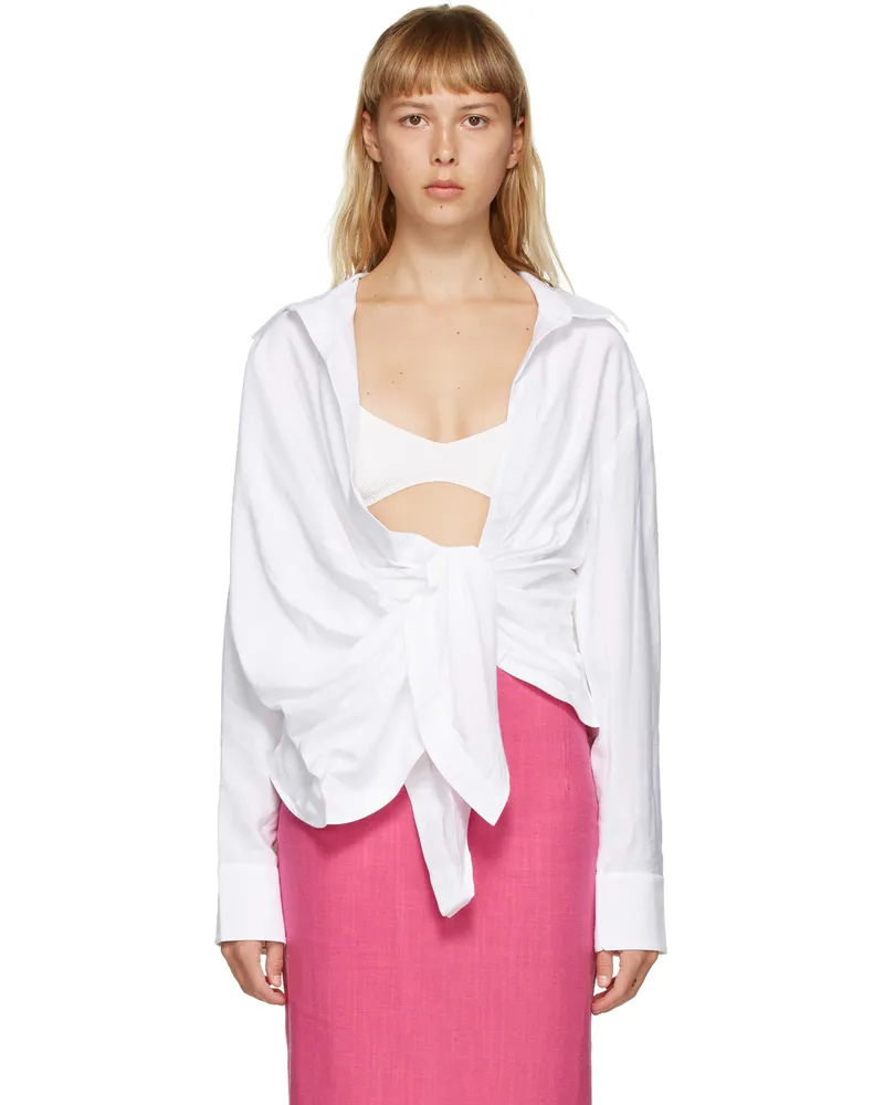 Jacquemus White 'La Chemise Bahia' Shirt Ecru