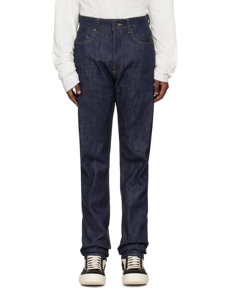 DRKSHDW by Rick Owens Indigo Porterville Detroit Cut Jeans 26