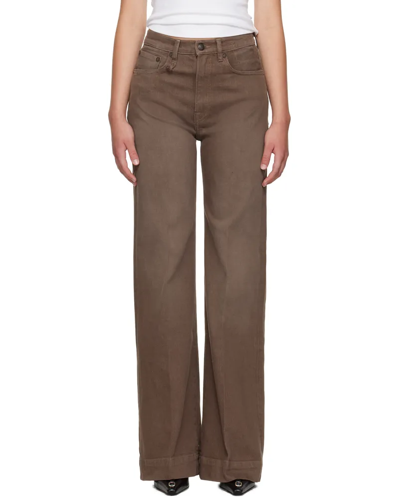 R13 Brown Flared Jeans Clean