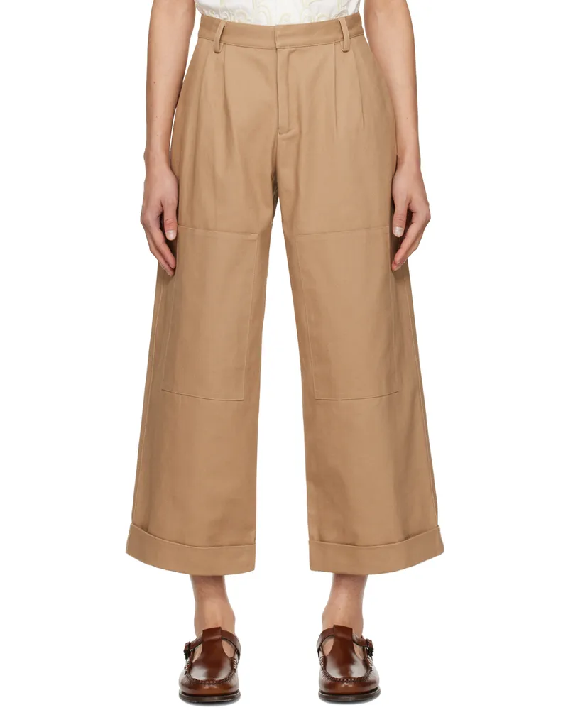 COMMAS Taupe Patch Trousers Mocha