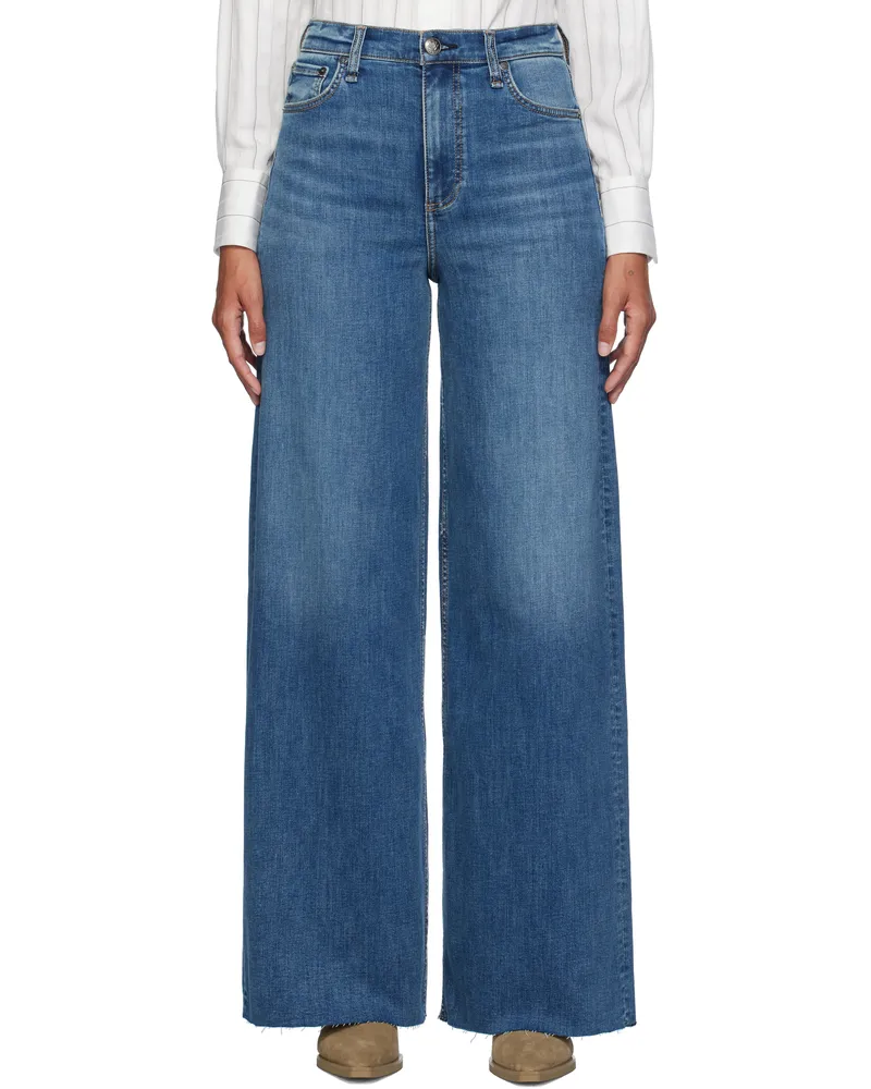 Rag & Bone Blue Flexi Sofie Wide-Leg Jeans Willow