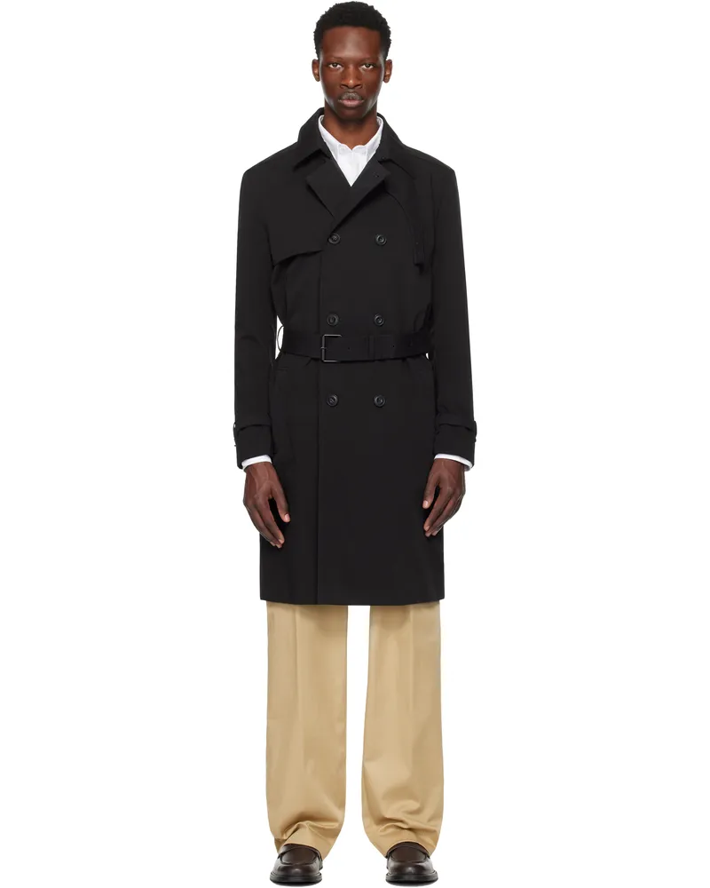 HUGO BOSS Black Water-Repellent Trench Coat 001-black