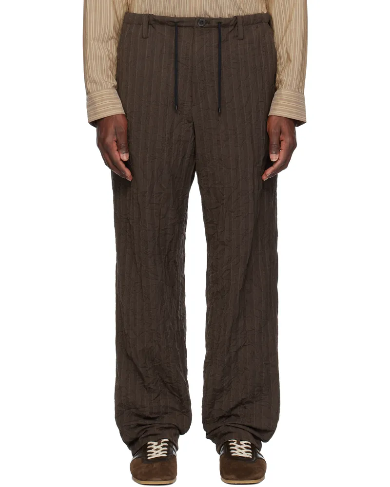 Dries van Noten Brown Drawstring Trousers