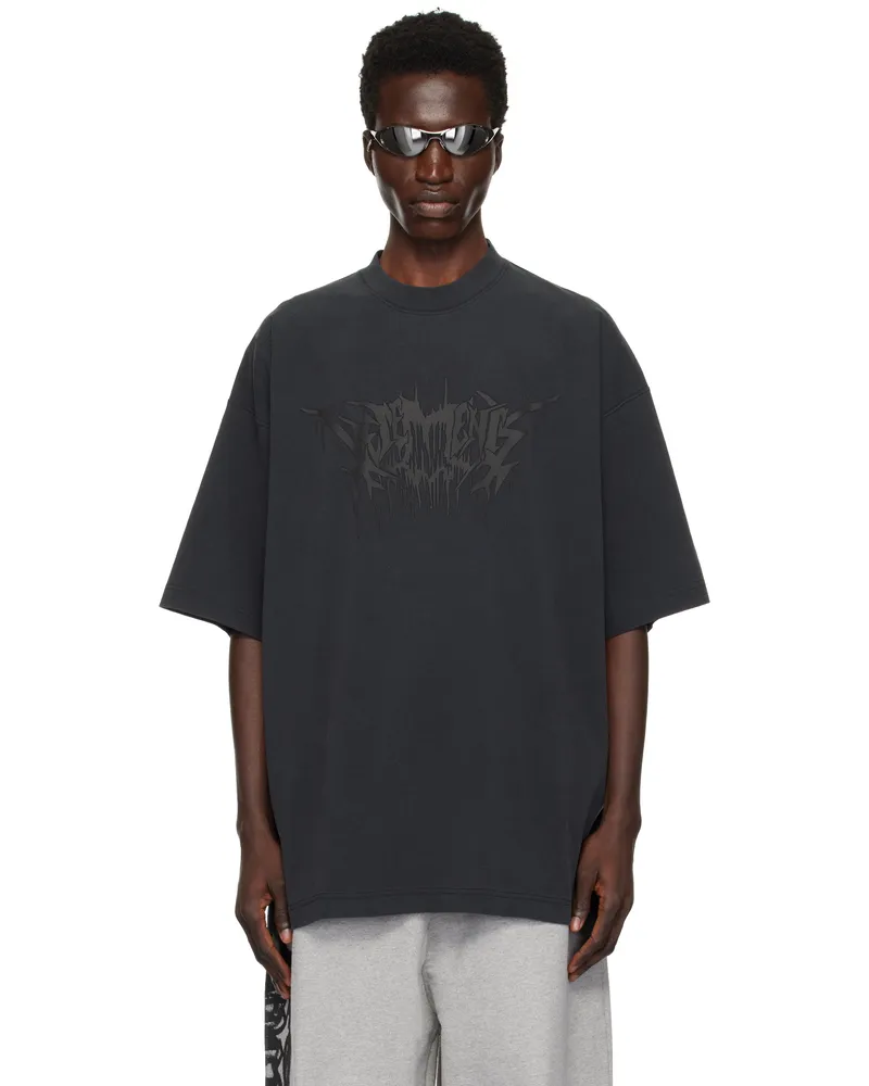 VETEMENTS Black Drip Metal T-shirt Black