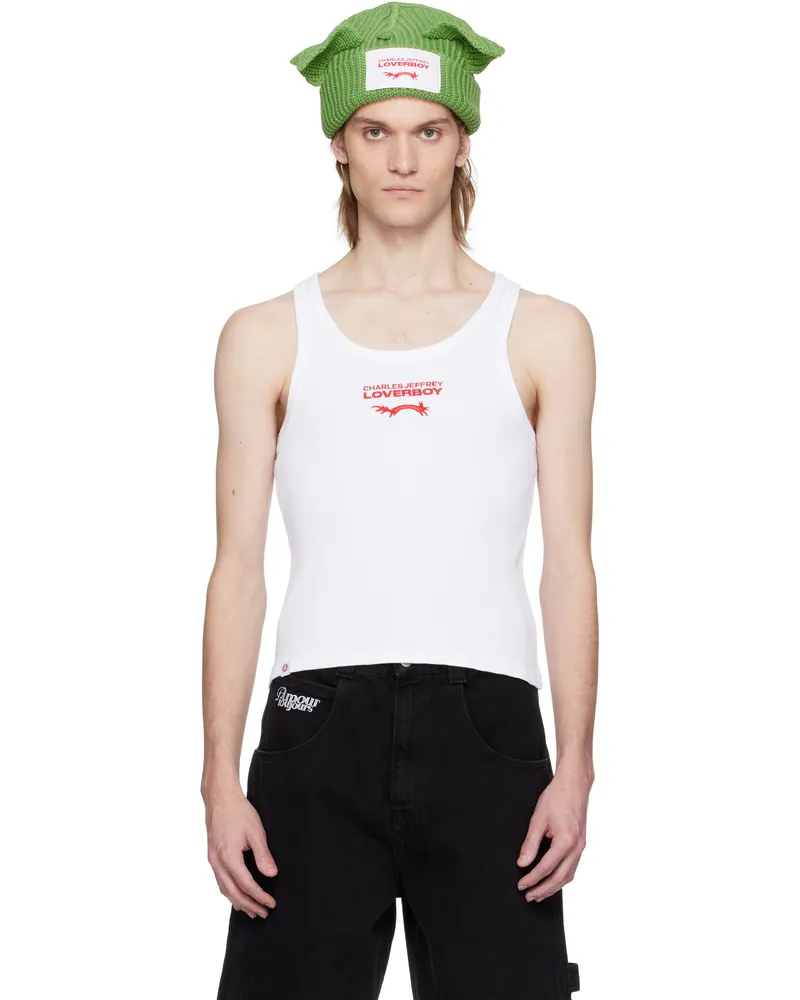 Charles Jeffrey Loverboy White Logo Tank Top White