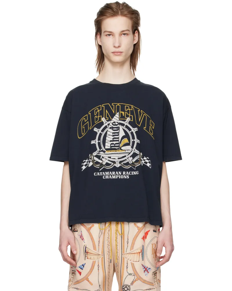 RHUDE Black Geneve Catamaran T-Shirt Vtg