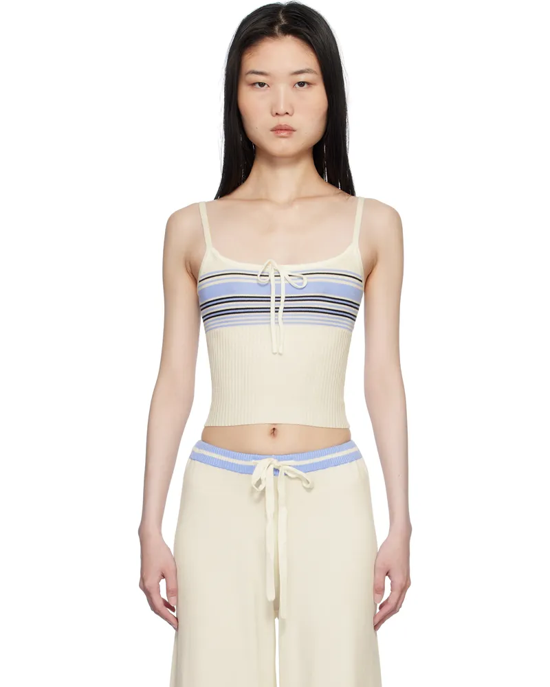 Frankies Bikinis Off-White Barrymore Knit Tank Top Hampton