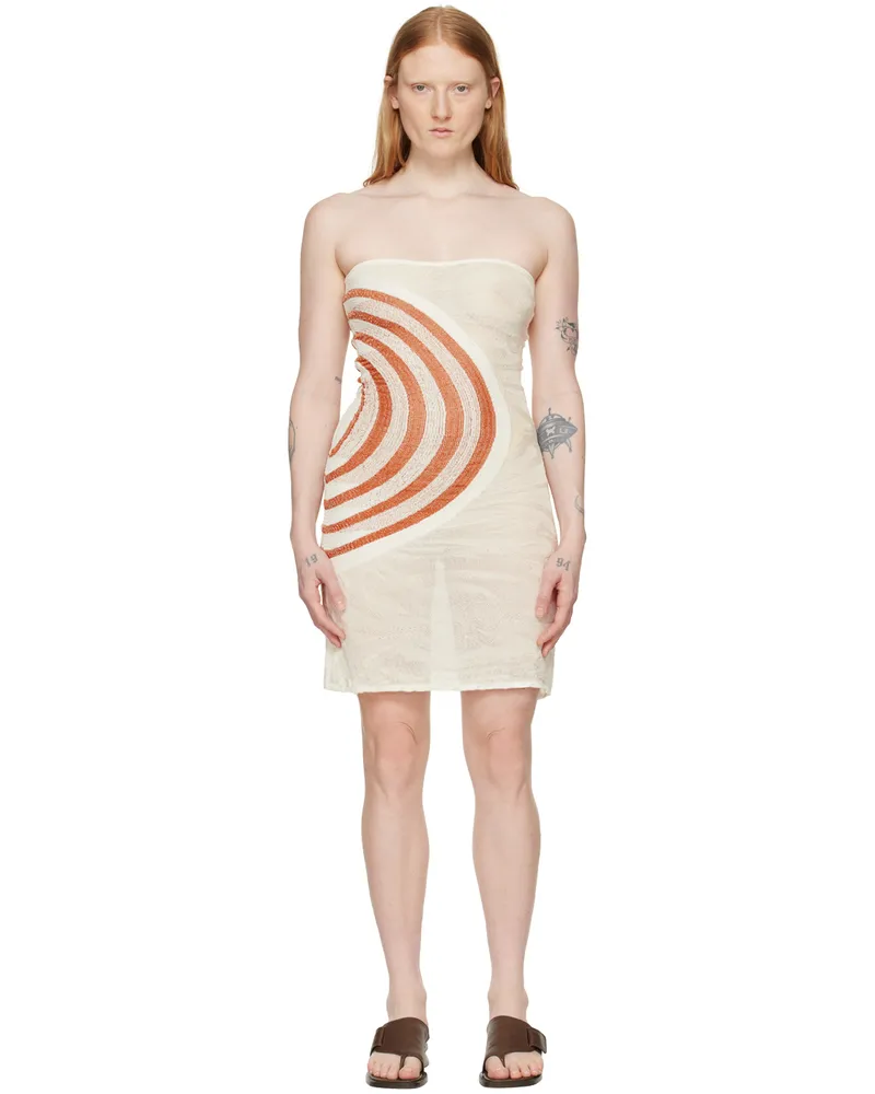 GIMAGUAS White & Brown Été Minidress Bronze