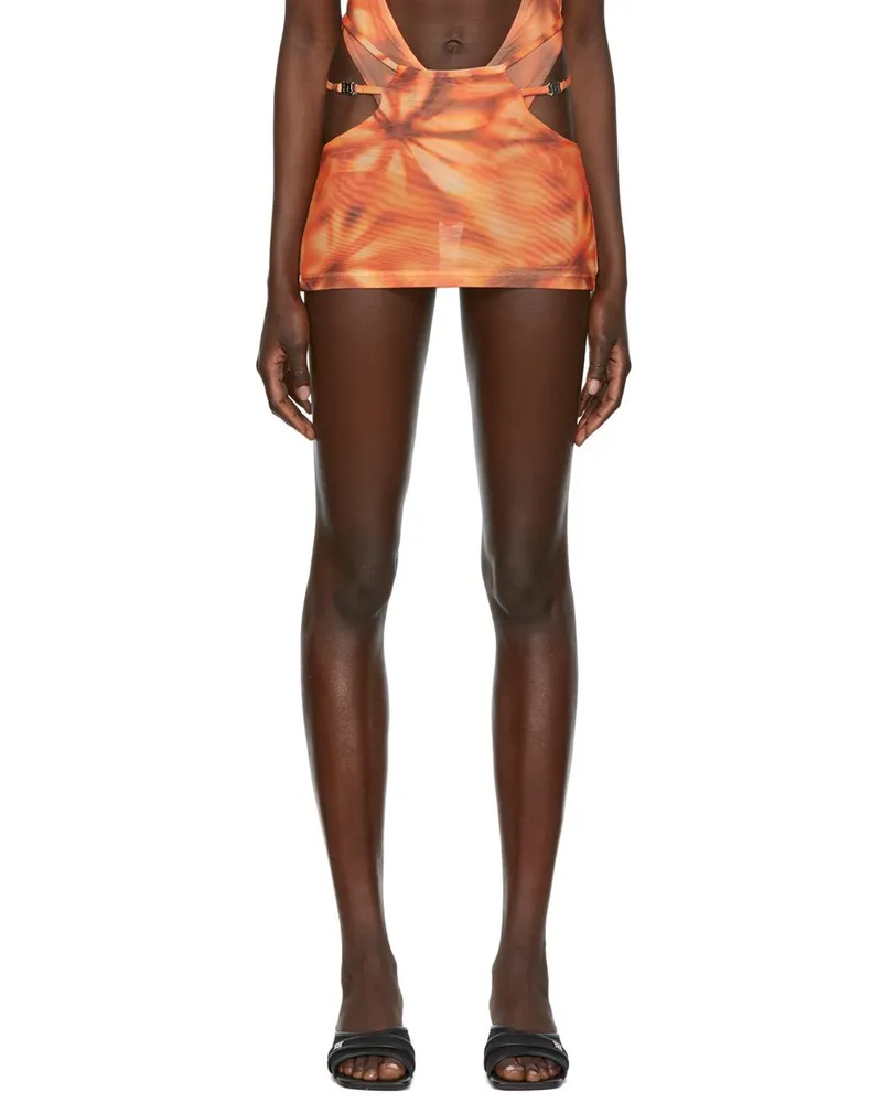 MISBHV Orange Flower Miniskirt Mlc
