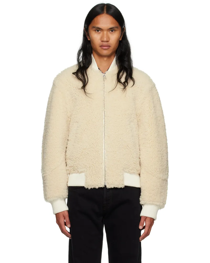 Jacquemus Off-White Le Chouchou 'Le Blouson Pilou' Shearling Jacket Off-white