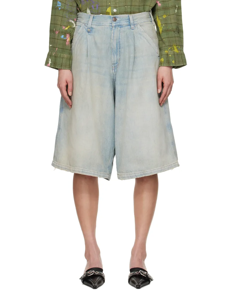 R13 Blue Baggy Jesse Carpenter Denim Shorts Toni