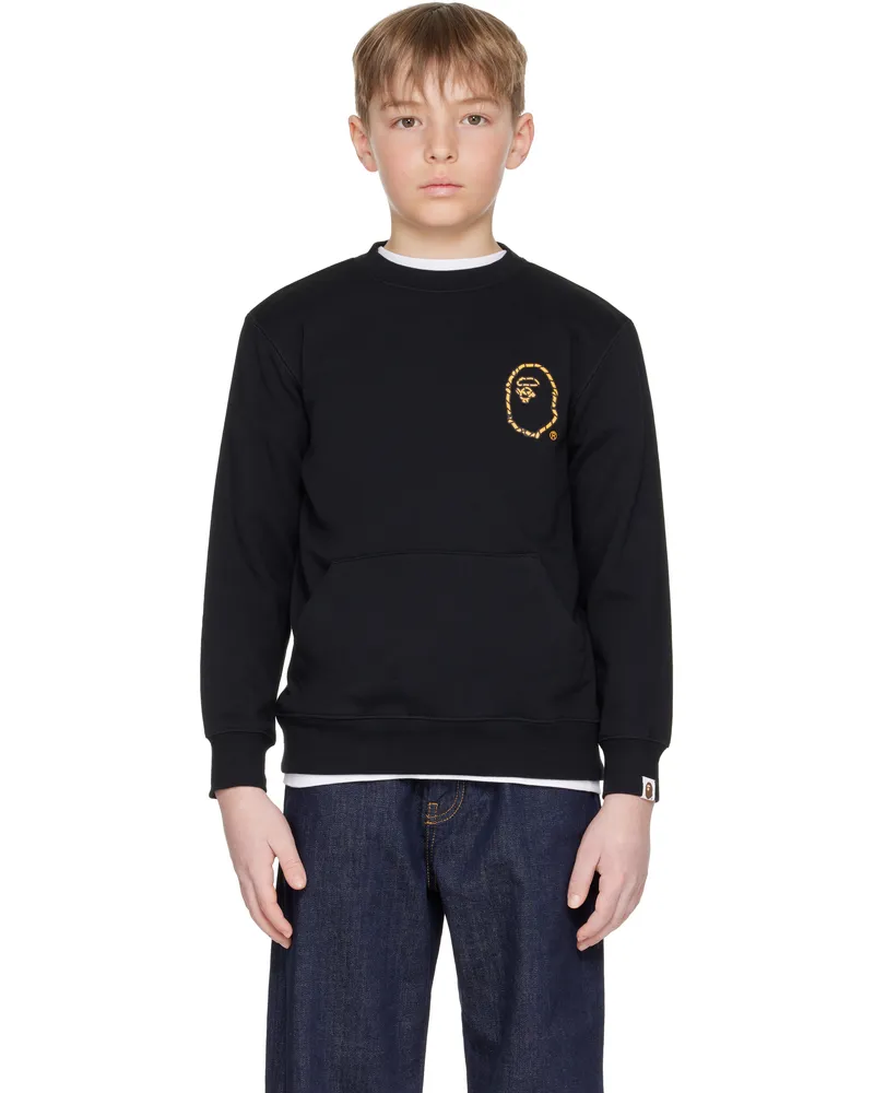 BAPE Kids Black Ape Rope Crewneck Sweatshirt Black