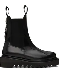 Toga SSENSE Exclusive Black Hard Leather Chelsea Boots Black