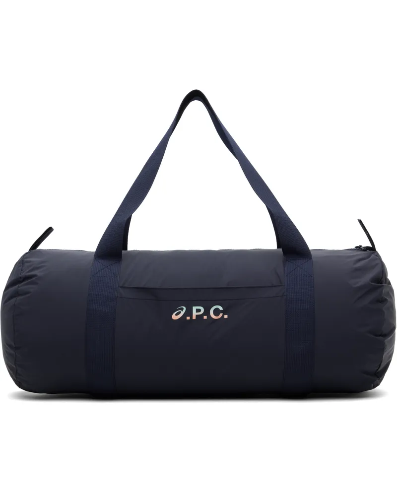 A.P.C. Navy ASICS Edition Gym Duffle Bag Iak