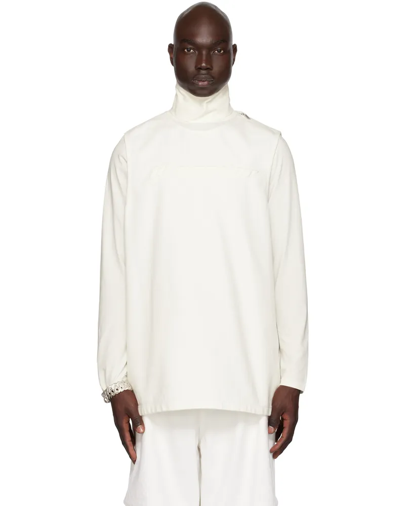 Jil Sander White Embossed Denim Tank Top 102