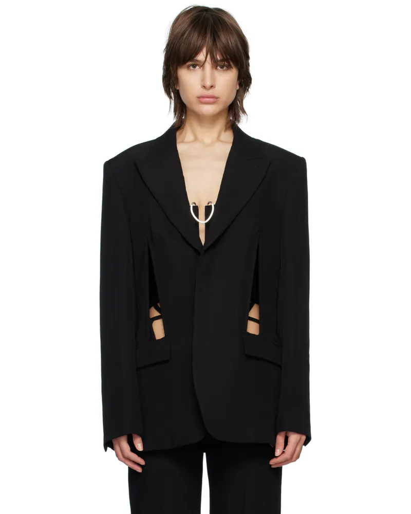 Dion Lee Black V-Wire Blazer Black