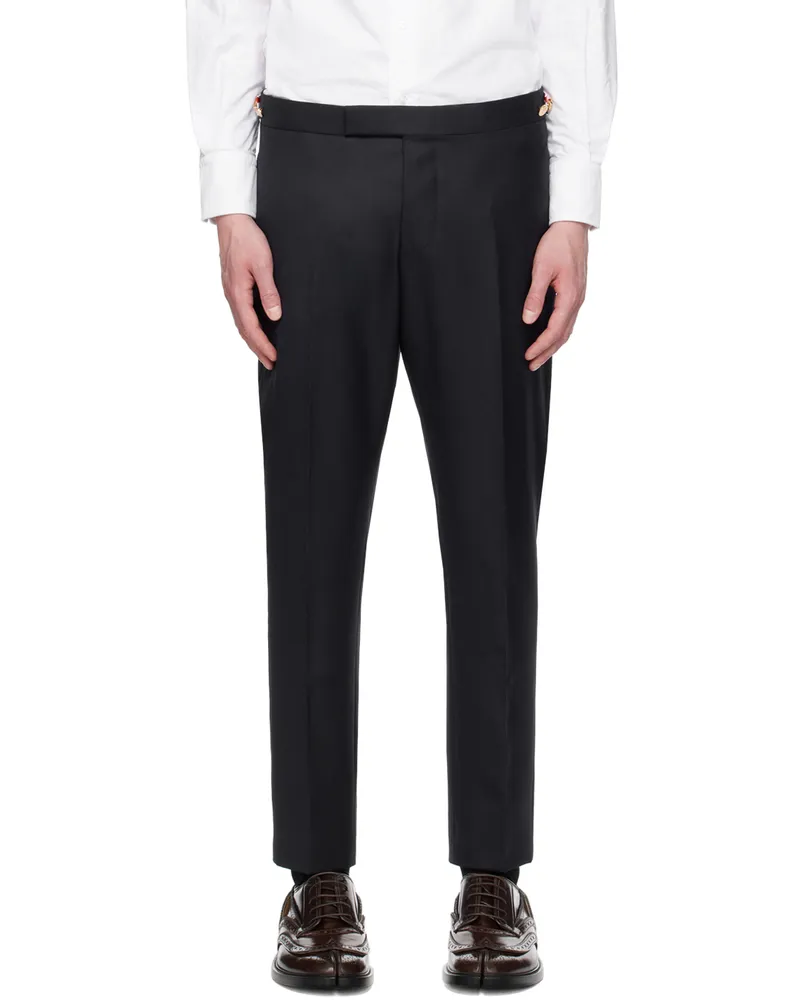 Thom Browne Navy Low-Rise Trousers 415