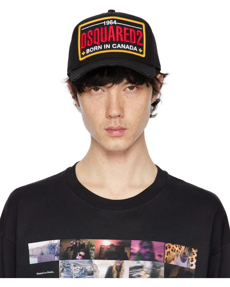 Dsquared2 Black 'Born in Canada' Logo Baseball Cap Black