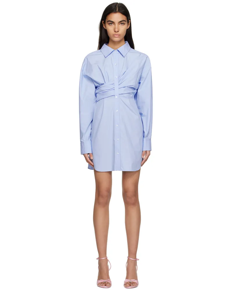 Alexander Wang Blue Button-Up Minidress 423