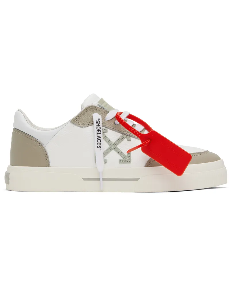 OFF-WHITE White & Taupe Vulcanized Leather Sneakers White