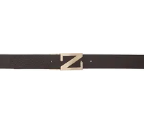Brown Leather Reversible Belt