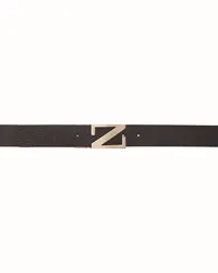 Ermenegildo Zegna Brown Leather Reversible Belt Chn