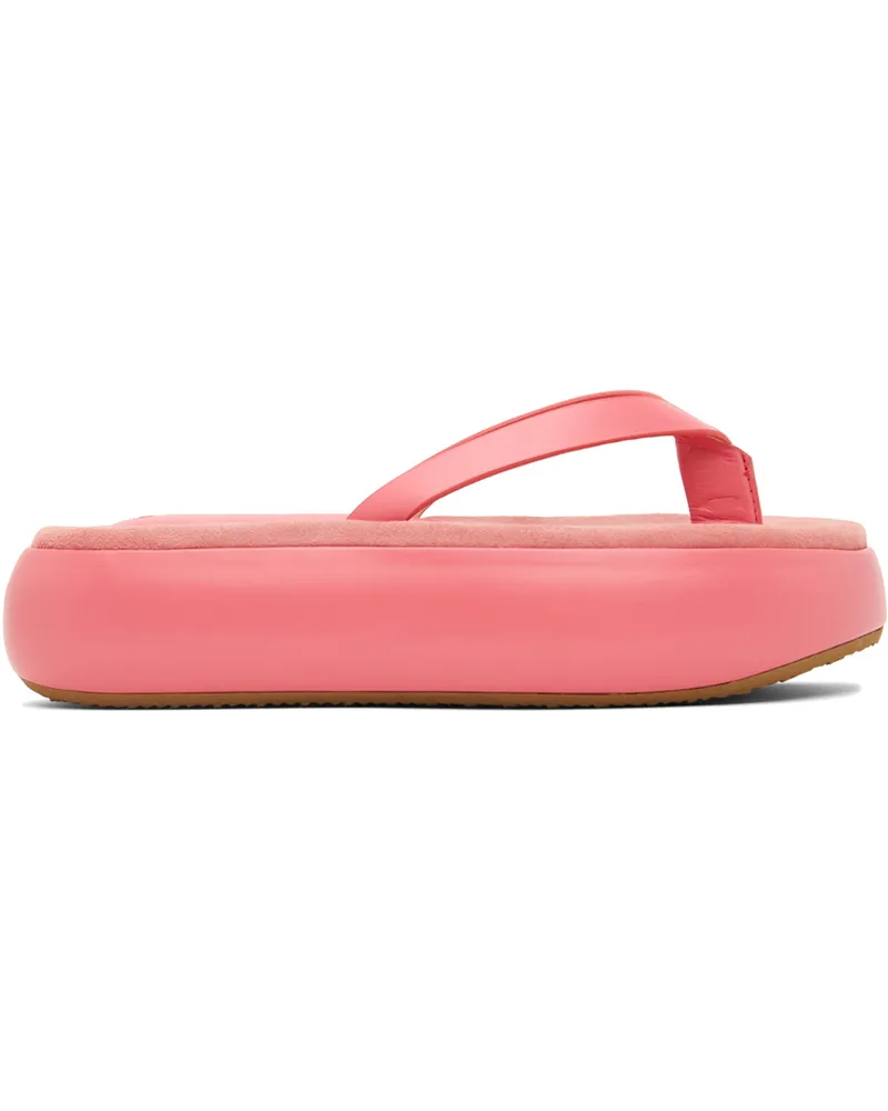 OSOI Pink Boat Flip Flop Platform Slides Fuchsia