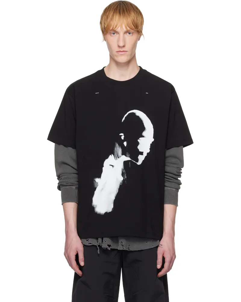 Heliot Emil Black AI Generated Print T-shirt Black