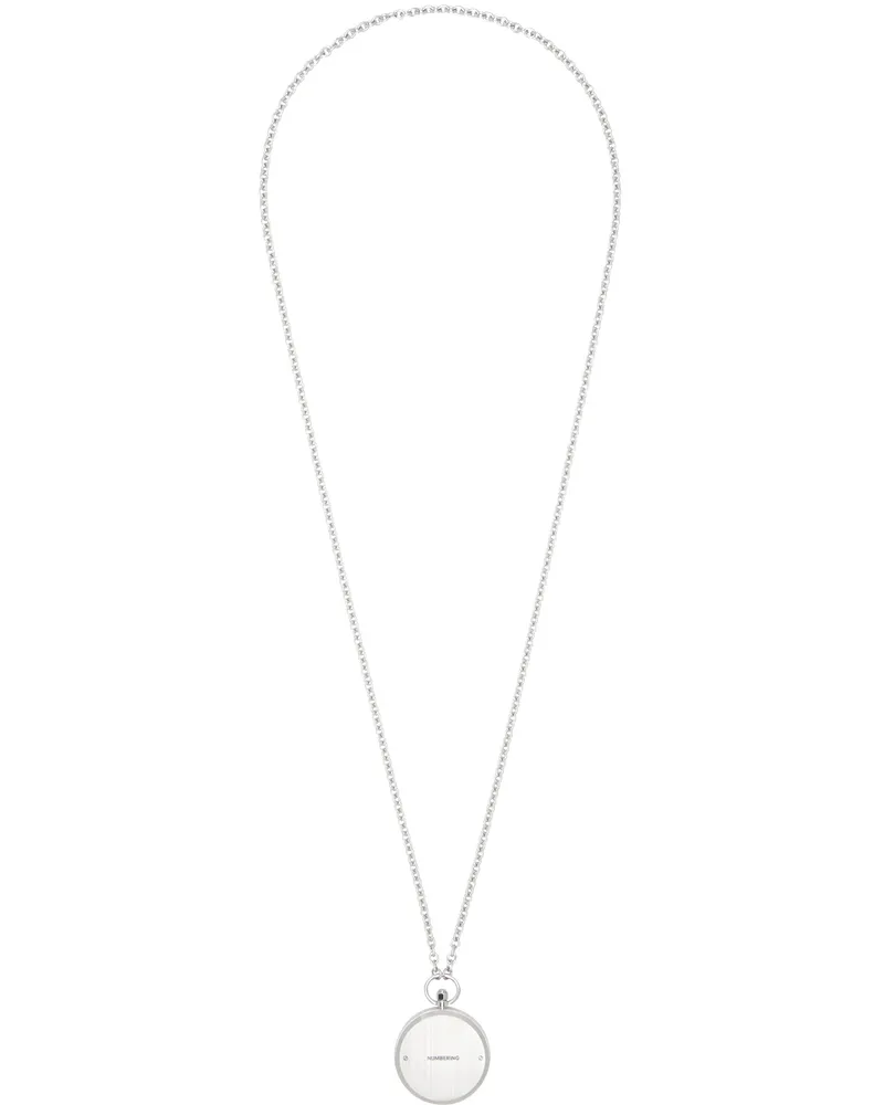 Numbering Silver #7729 Pocket Watch Necklace Silver
