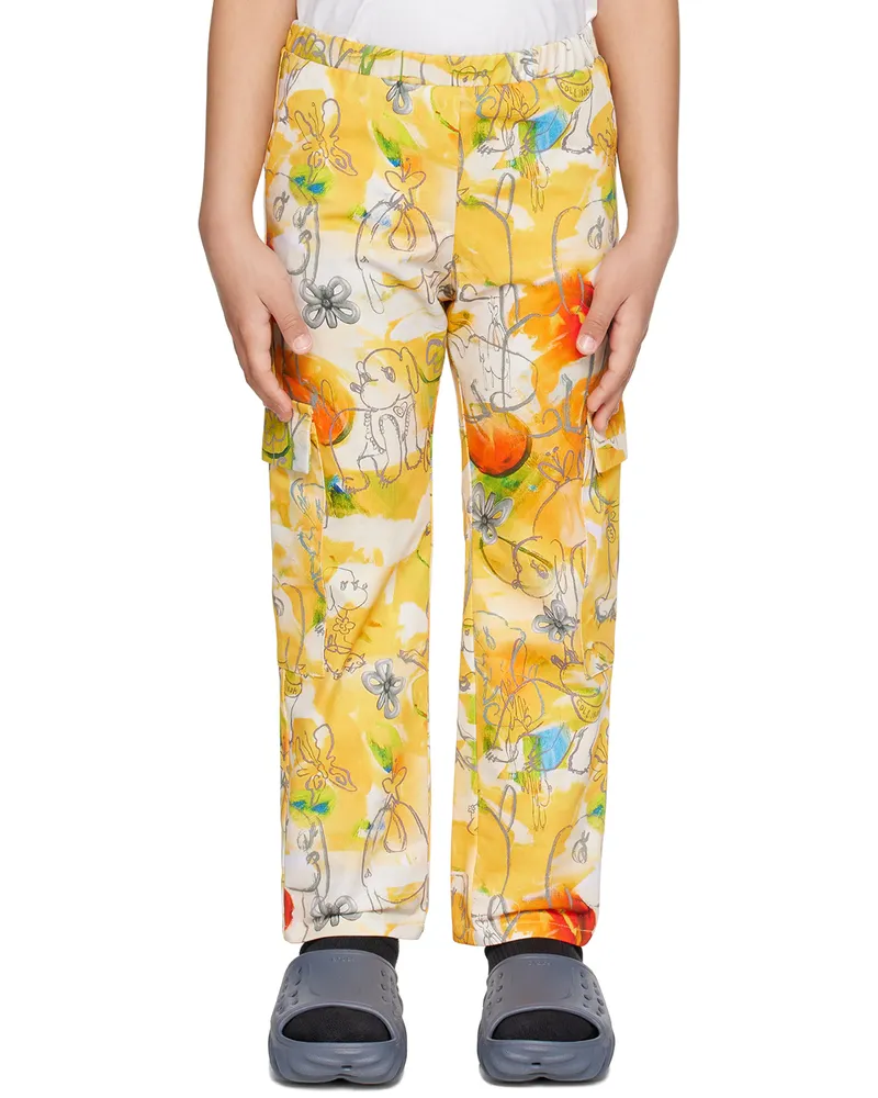 Collina Strada Kids Yellow Chason Cargo Pants Puppies